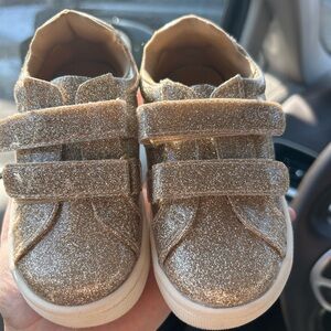 Kelly & Katie Glittery Gold Kids Sneakers